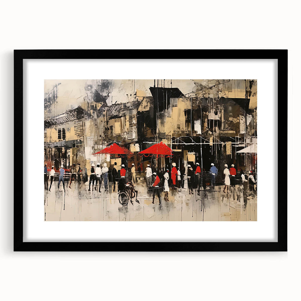 Framed wall art featuring a scenic landscape design, showcasing a road winding through lush greenery, presented in a modern black frame with a white mat for an elegant touch. This piece enhances any room with its vibrant colors and serene composition, perfect for nature lovers and home decor enthusiasts.