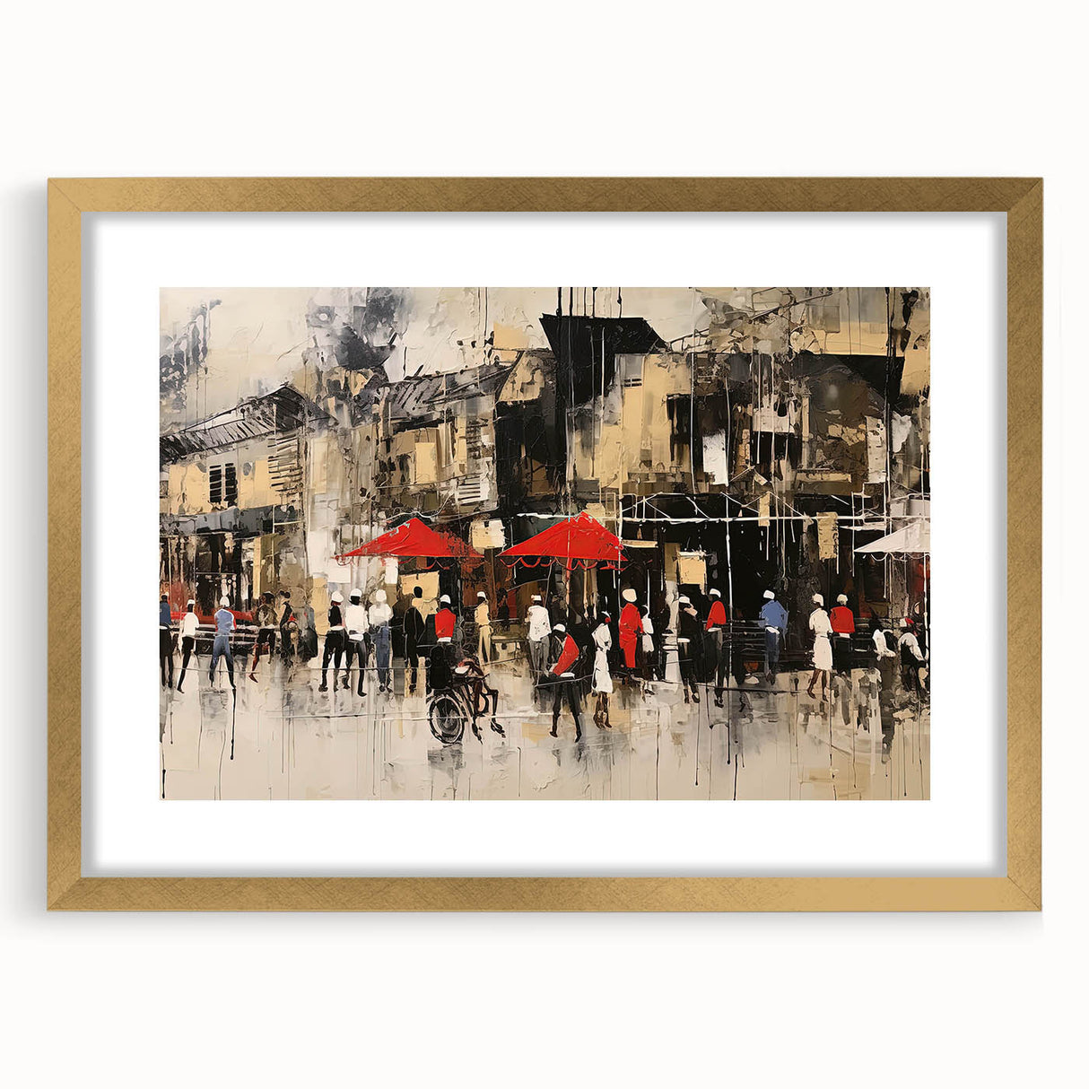 Framed wall art showcasing a stunning landscape road design, featuring a gold mat and elegant frame, perfect for adding sophistication to any decor.