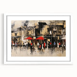 Framed landscape wall art collection featuring a scenic road design in a white mat and frame, ideal for home decor and contemporary aesthetics.