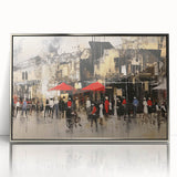 Framed wall art featuring a serene landscape design with winding roads, set in a sleek silver frame, adding elegance to modern home decor. Ideal for enhancing living spaces.