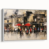 Framed canvas wall art showcasing a serene landscape road design, highlighted by vibrant colors and a modern white frame, perfect for enhancing home decor.