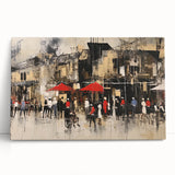 Stretched canvas wall art showcasing a serene landscape road design, featuring vibrant colors and intricate details, perfect for home decor enhancement.