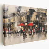 Stretched canvas wall art featuring a serene landscape road design, showcasing vibrant colors and intricate details, perfect for home decor enhancement.