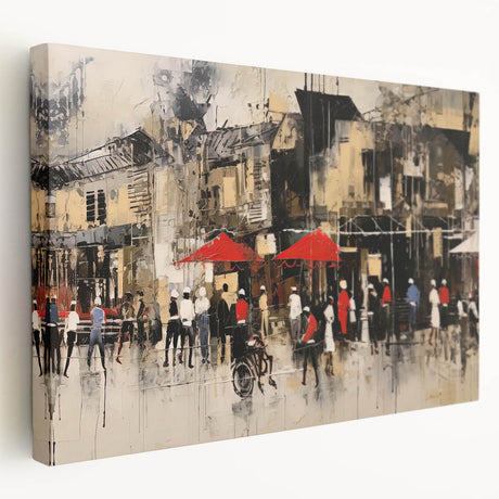 Stretched canvas wall art featuring a serene landscape road design, showcasing vibrant colors and intricate details, perfect for home decor enhancement.