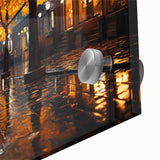 Close-up of a vibrant acrylic glass wall art piece showcasing a colorful landscape road design, perfect for modern home decor, enhancing any living space with its artistic flair.