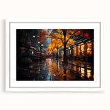 Framed wall art showcasing a serene landscape with winding roads, set in a sleek white mat, perfect for modern home decor. Ideal for nature enthusiasts.