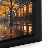 Framed canvas artwork showcasing a vibrant landscape with winding roads, featuring rich colors and intricate details, perfect for home decor and interior design.