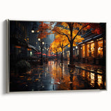 Framed canvas wall art showcasing a serene landscape with winding roads, featuring silver accents and a modern design, perfect for home decor enhancement.