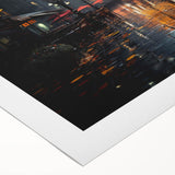 Rolled canvas artwork showcasing a vibrant landscape road design, featuring rich colors and intricate details, ideal for home decor and art enthusiasts.