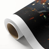 Rolled canvas wall art showcasing a serene landscape road design, perfect for home decor, featuring vibrant colors and intricate details, packaged securely.