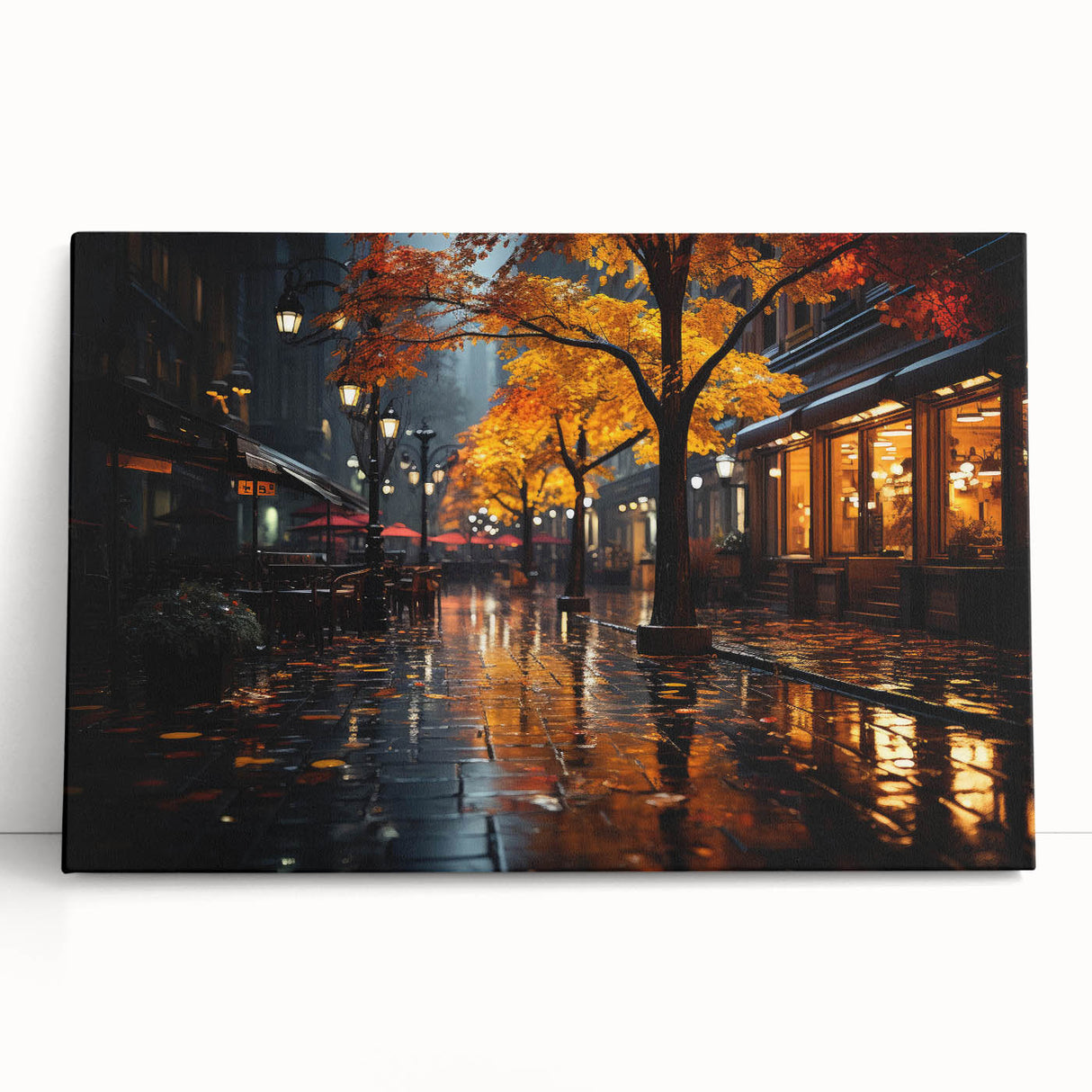 Stretched canvas wall art showcasing a serene landscape with winding roads, featuring vibrant colors and intricate details, perfect for modern home decor.