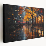 Stretched canvas wall art showcasing a serene landscape road design, featuring vivid colors and intricate details, perfect for adding a modern touch to home decor.