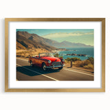 Framed wall art collection featuring a landscape design with a road, presented in an elegant gold frame with a white mat, ideal for modern home decor.