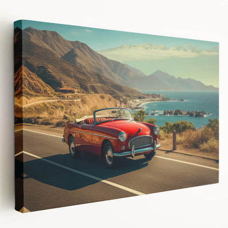 Stretched canvas wall art showcasing a serene landscape road design, featuring vibrant colors and intricate details, perfect for enhancing home decor.