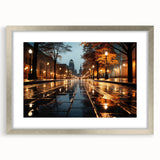 Elegant silver-framed wall art showcasing a serene landscape with winding roads, designed for home decor, emphasizing tranquility and modern aesthetics.