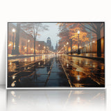 Framed acrylic wall art showcasing a vibrant landscape with winding roads, set against a white background, perfect for modern home decor. Ideal for enhancing living spaces.