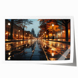 Rolled print of a serene landscape featuring winding roads, lush greenery, and a vibrant sky, perfect for enhancing home decor with nature-inspired art.