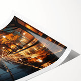 Vibrant rolled canvas print showcasing a scenic landscape with winding roads and lush greenery, designed for wall art enthusiasts, packaged securely for delivery.