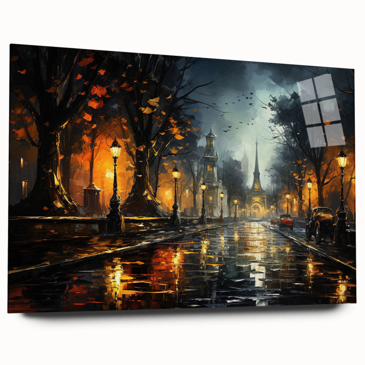 Acrylic glass wall art featuring a stunning landscape design with winding roads and vibrant colors, showcasing depth and detail in a modern aesthetic. Perfect for enhancing contemporary decor.