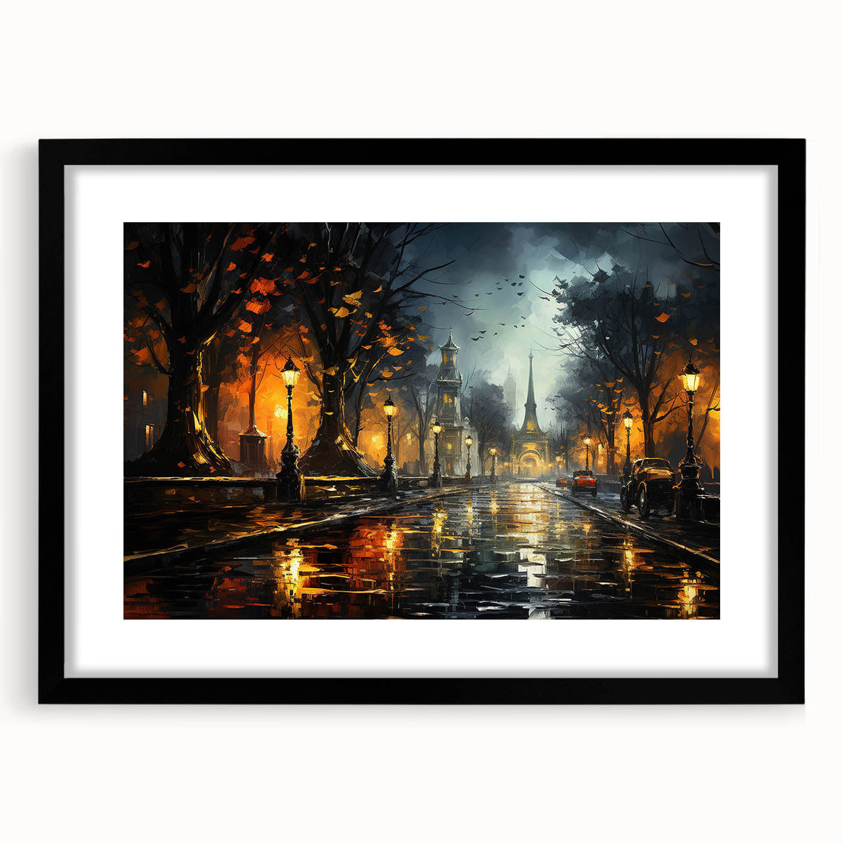 Black-framed wall art featuring a serene landscape with winding roads, ideal for home decor, enhancing spaces with tranquility and modern elegance. Perfect for art lovers.