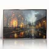 Framed acrylic wall art showcasing a serene landscape with winding roads, set in a sleek silver frame, perfect for modern home decor and artistic ambiance.