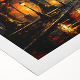 Rolled canvas wall art showcasing a serene landscape road design, featuring vibrant colors and intricate details, elegantly packaged in a protective cardboard tube. Perfect for adding a touch of nature-inspired decor to any space.