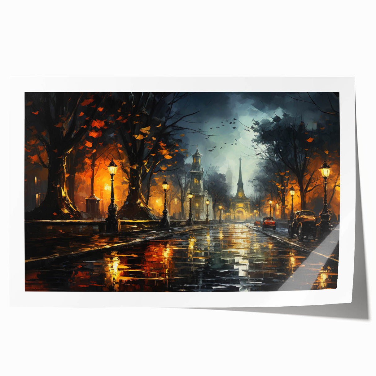 Vibrant rolled print of a scenic landscape featuring winding roads and lush green hills, perfect for home decor or office art, showcasing nature’s beauty in detail.