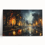 Stretched canvas wall art showcasing a vibrant landscape design featuring winding roads amidst lush greenery, ideal for home decor or office spaces.