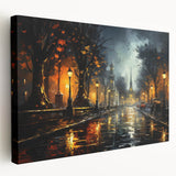 Stretched canvas artwork showcasing a serene landscape road design, featuring vibrant colors and intricate details, perfect for home decor and modern interiors.