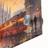 Vibrant close-up of an acrylic glass wall art piece showcasing a stunning landscape and road design, perfect for modern home decor. The artwork features rich colors and intricate details that enhance any living space.