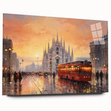 Acrylic glass wall art showcasing a scenic landscape road design in vibrant colors, presented in a side view without pins, perfect for modern decor. Ideal for enhancing interiors with creative flair and style.