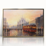 Framed acrylic wall art showcasing a stunning landscape road design in a gold frame, perfect for enhancing modern home decor with a touch of elegance.