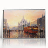 Framed acrylic wall art featuring a scenic landscape of winding roads, designed to enhance modern decor with its vibrant colors and contemporary style.