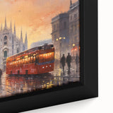 Framed canvas artwork showcasing a detailed landscape design of winding roads and vibrant scenery, perfect for home decor or office spaces, highlighting rich colors and intricate textures.