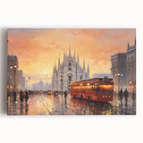 Stretched canvas wall art featuring a vibrant landscape with winding roads, showcasing rich colors and detailed textures, ideal for home decor enhancement.