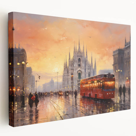 Stretched canvas artwork showcasing a scenic landscape road design, featuring vibrant colors and intricate details, ideal for home decor enhancement.