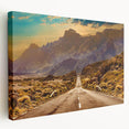 Stretched canvas wall art showcasing a serene landscape road design, featuring vibrant colors and intricate details, perfect for modern home decor.