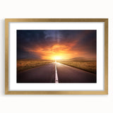 Elegant gold-framed wall art showcasing a scenic landscape with winding roads, designed to elevate home decor. Perfect for modern interiors, this piece combines sophistication and nature-inspired beauty.