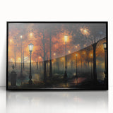 Framed wall art featuring a modern black landscape road design, showcasing intricate details and vibrant colors, perfect for contemporary home decor.