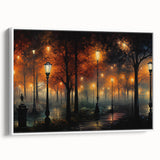 Framed canvas wall art showcasing a serene landscape with winding roads and lush greenery, presented in a sleek white frame, ideal for modern home decor.