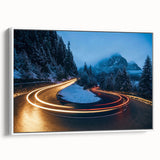 Framed canvas wall art showcasing a serene road landscape design, featuring soft colors and intricate details, ideal for enhancing home decor aesthetics.