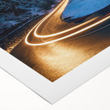 Rolled canvas artwork showcasing a vibrant landscape road design, featuring rich colors and intricate details, ideal for modern home decoration and wall art collections.