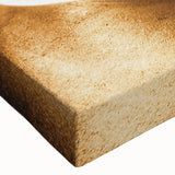 Close-up of a stretched canvas artwork showcasing a vibrant abstract landscape design, featuring rich colors and intricate textures, ideal for modern home decor.