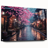 Acrylic glass wall art featuring a side view of a vibrant road landscape design, showcasing colorful elements and artistic details, perfect for modern home decor.