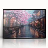 Framed acrylic wall art showcasing a vibrant landscape and road design, featuring a sleek black frame, perfect for modern home decor. Ideal for enhancing living spaces with a touch of artistic flair.