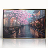 Framed wall art showcasing a stunning landscape design with winding roads, highlighted by a gold acrylic frame, perfect for modern home decor.