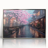 Framed acrylic wall art showcasing a scenic landscape with winding roads, designed in a modern style, featuring a silver frame that enhances its elegance. Ideal for home decor.