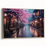 Framed canvas wall art featuring a golden landscape road design, showcasing a serene view with vibrant colors, perfect for modern home decor.