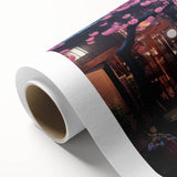 Rolled canvas artwork showcasing a vibrant landscape road design, featuring rich colors and detailed textures, perfect for home decor or office spaces.