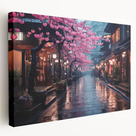 Stretched canvas wall art showcasing a scenic landscape with winding roads and vibrant greenery, ideal for home decor, adding a touch of nature-inspired elegance.